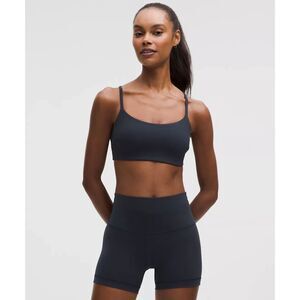 Lululemon Flow Y Bra IV Black Size 8 Yoga Sports Bra Adjustable Straps
